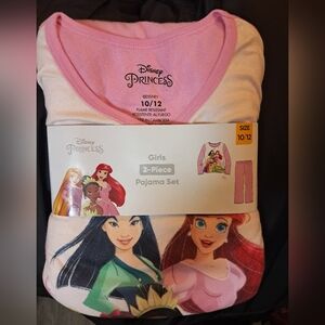 Adorable Disney Princess Pink and White Girls Pajama Set Size 10-12